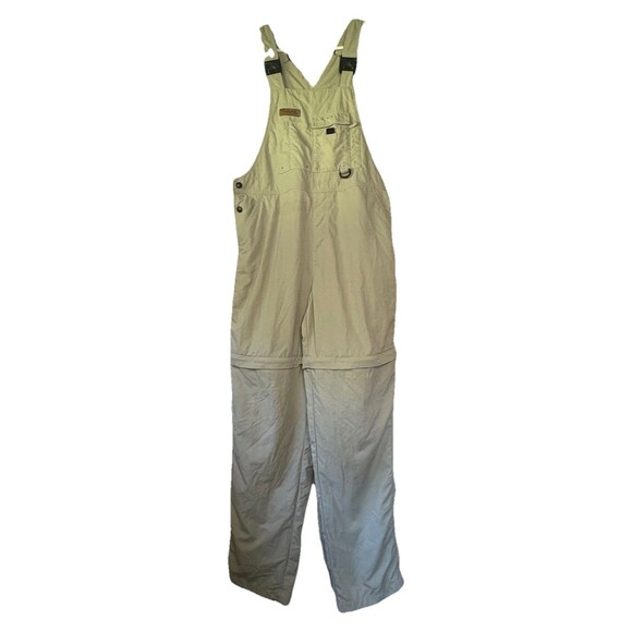 Cabela's For Women Bib Overalls Size M Light Green Zip Off Legs Pockets Galore - Picture 1 of 10